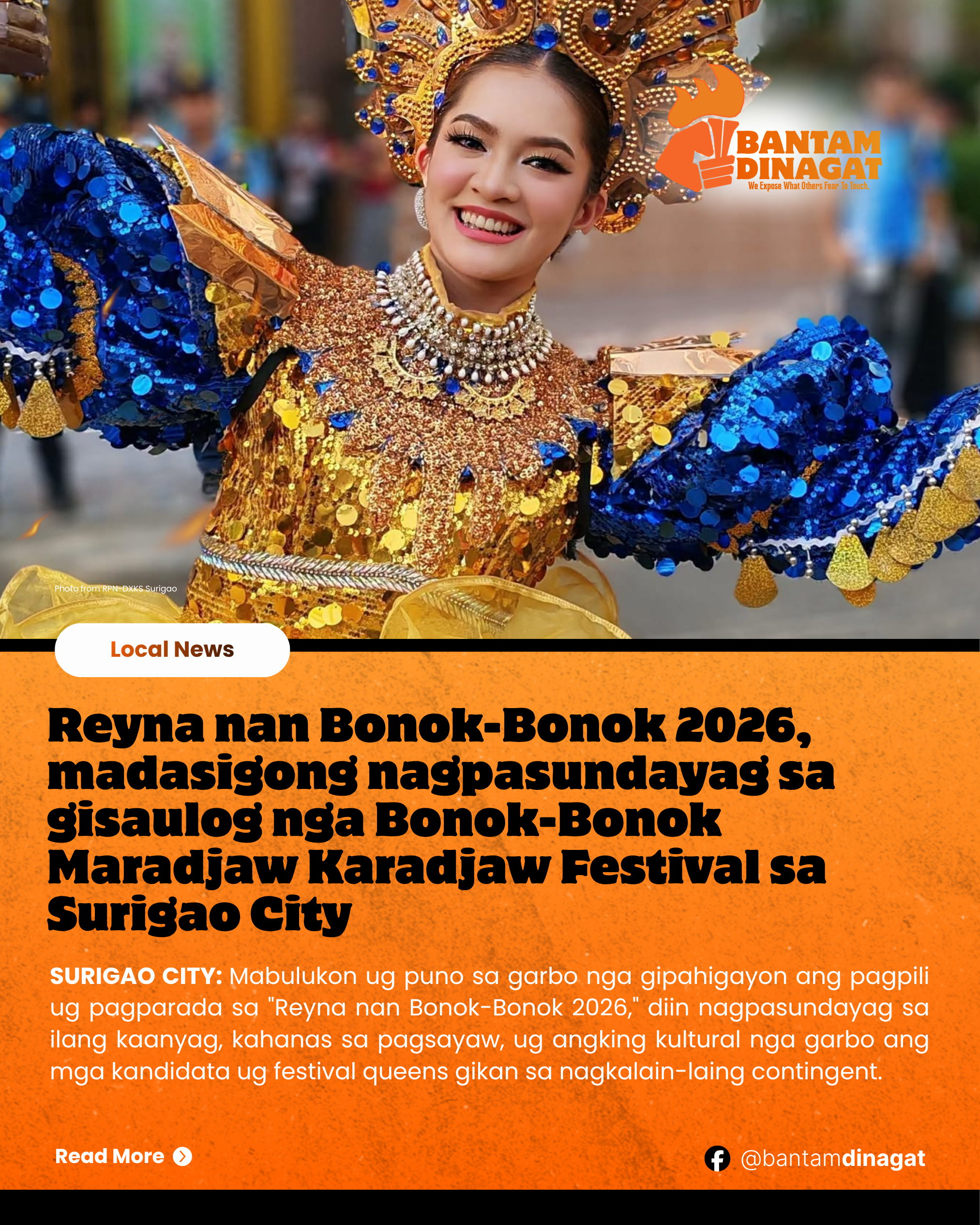 Reyna nan Bonok-Bonok 2026, madasigong nagpasundayag sa gisaulog nga Bonok-Bonok Maradjaw Karadjaw Festival sa Surigao City