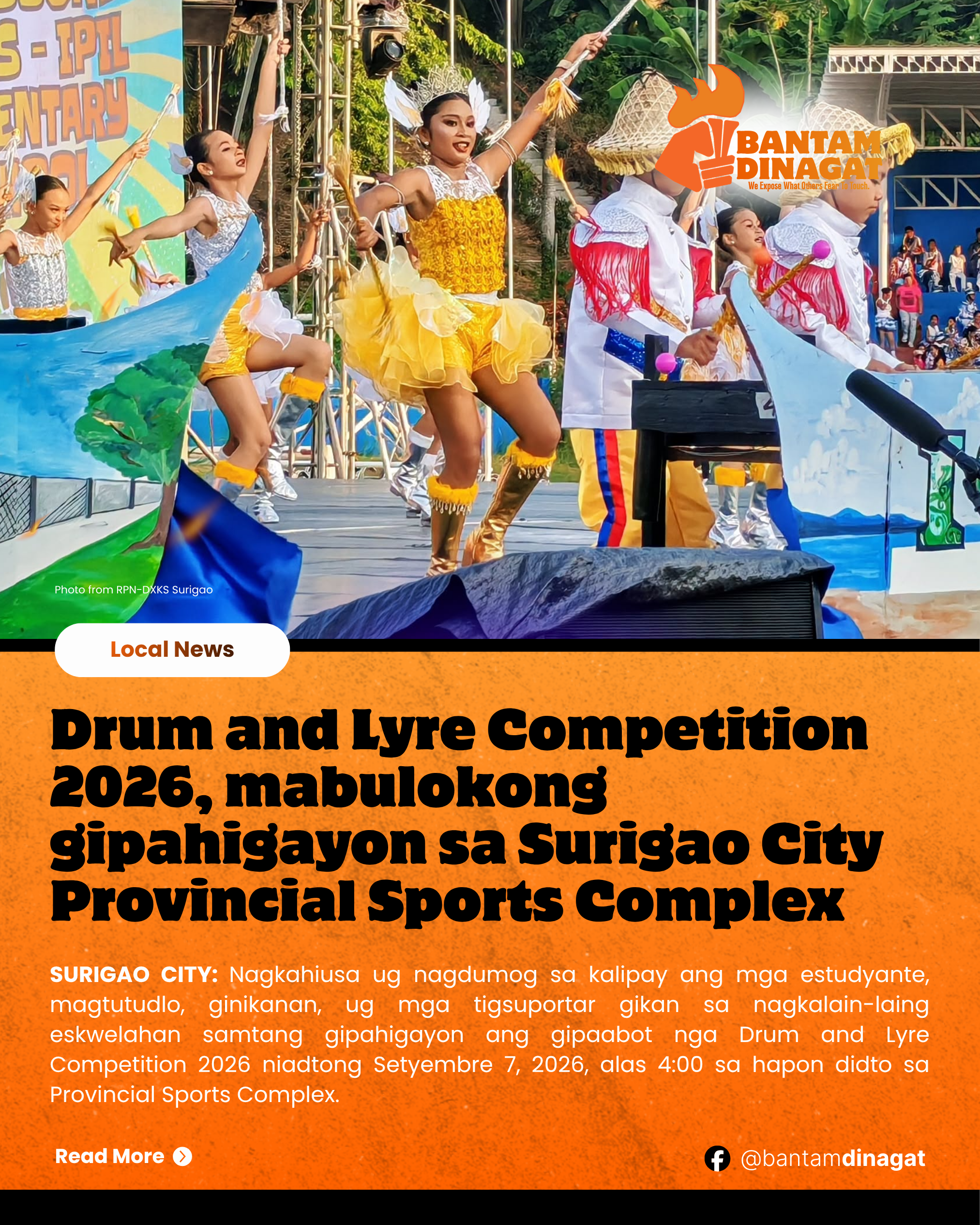 Drum and Lyre Competition 2026, mabulokong gipahigayon sa Surigao City Provincial Sports Complex